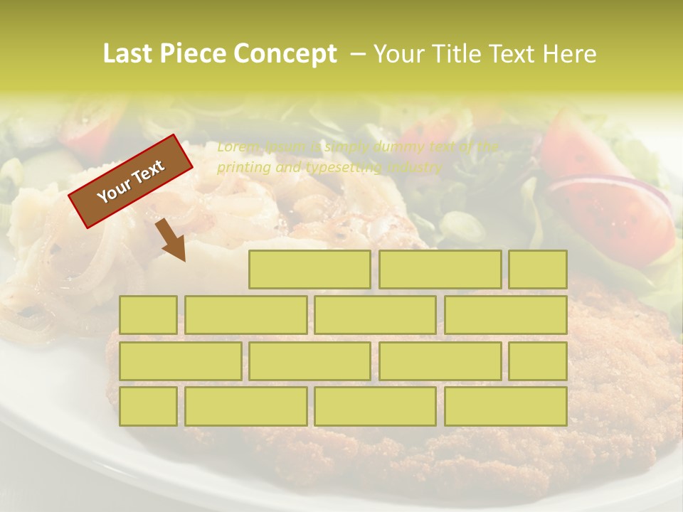 A Plate Of Food With A Salad And Some Meat PowerPoint Template