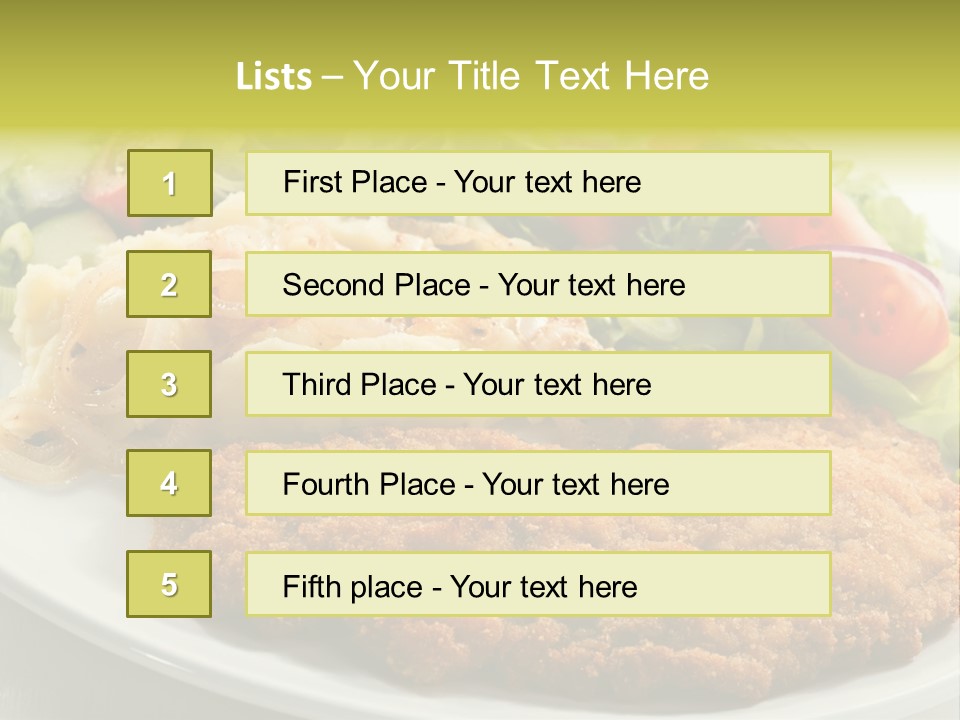 A Plate Of Food With A Salad And Some Meat PowerPoint Template
