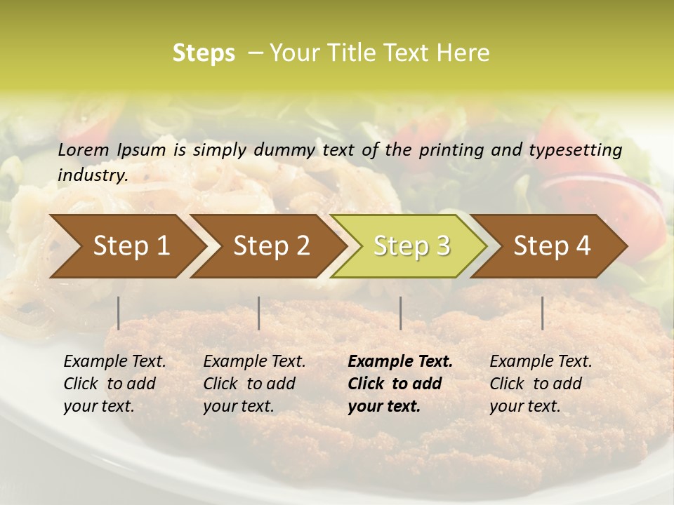 A Plate Of Food With A Salad And Some Meat PowerPoint Template