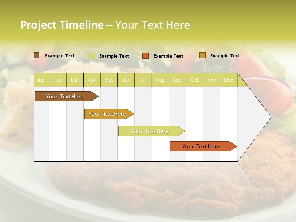 A Plate Of Food With A Salad And Some Meat PowerPoint Template