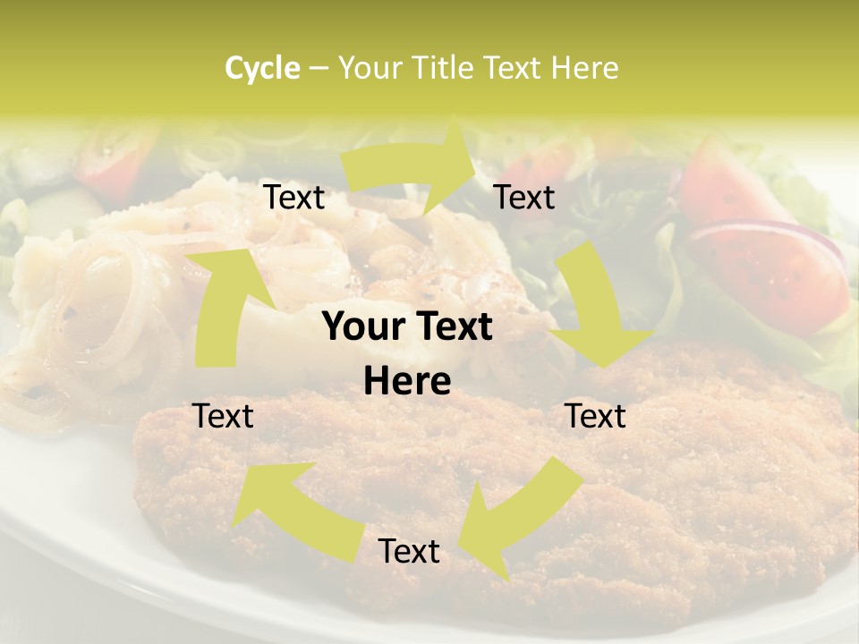 A Plate Of Food With A Salad And Some Meat PowerPoint Template