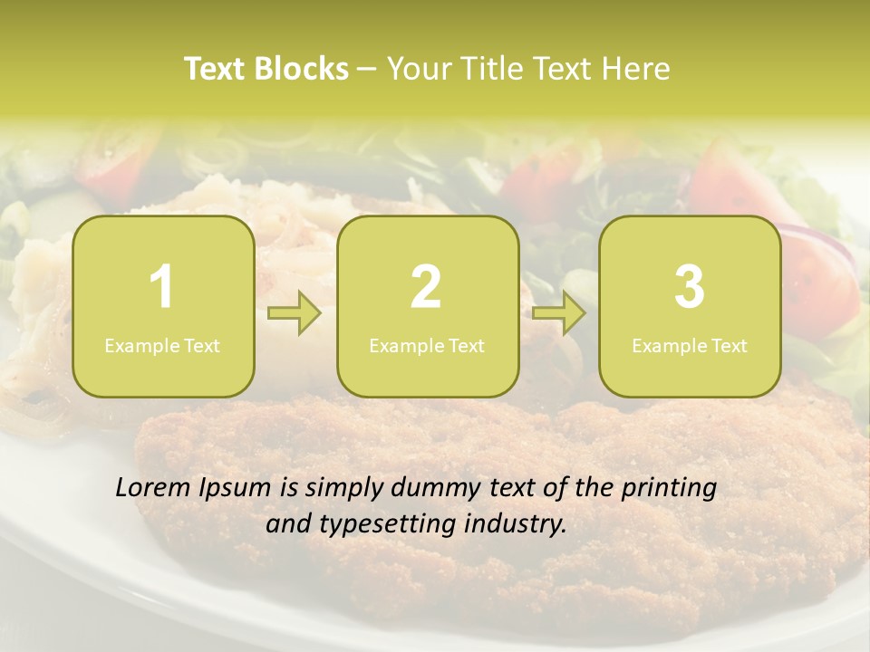 A Plate Of Food With A Salad And Some Meat PowerPoint Template
