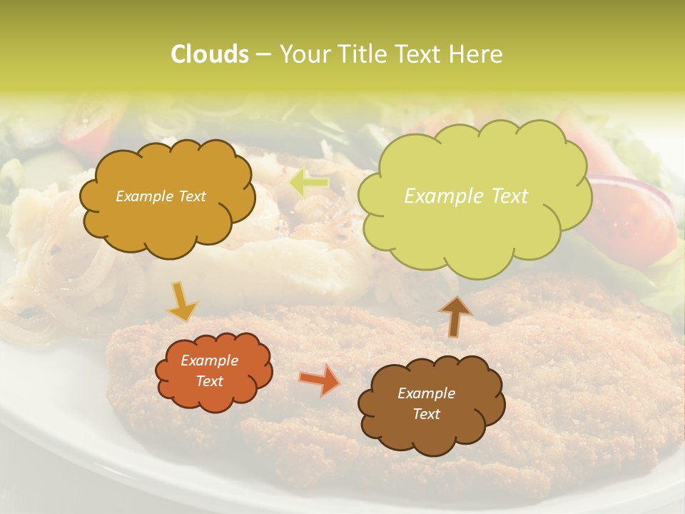 A Plate Of Food With A Salad And Some Meat PowerPoint Template