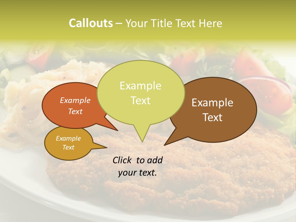 A Plate Of Food With A Salad And Some Meat PowerPoint Template