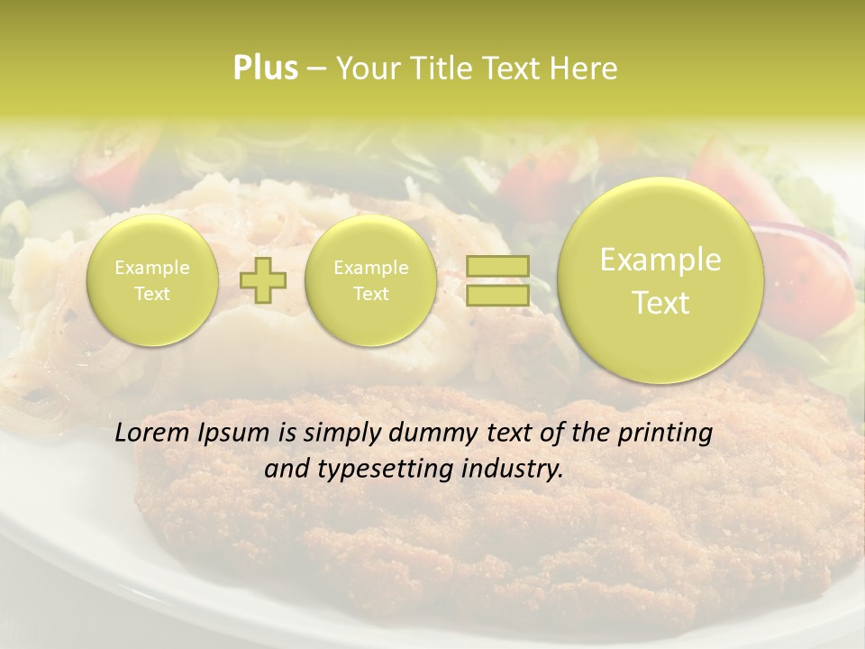 A Plate Of Food With A Salad And Some Meat PowerPoint Template