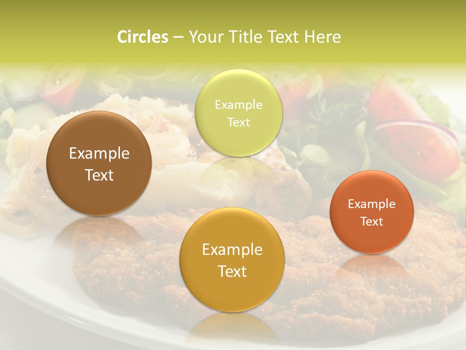 A Plate Of Food With A Salad And Some Meat PowerPoint Template