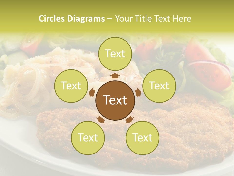 A Plate Of Food With A Salad And Some Meat PowerPoint Template