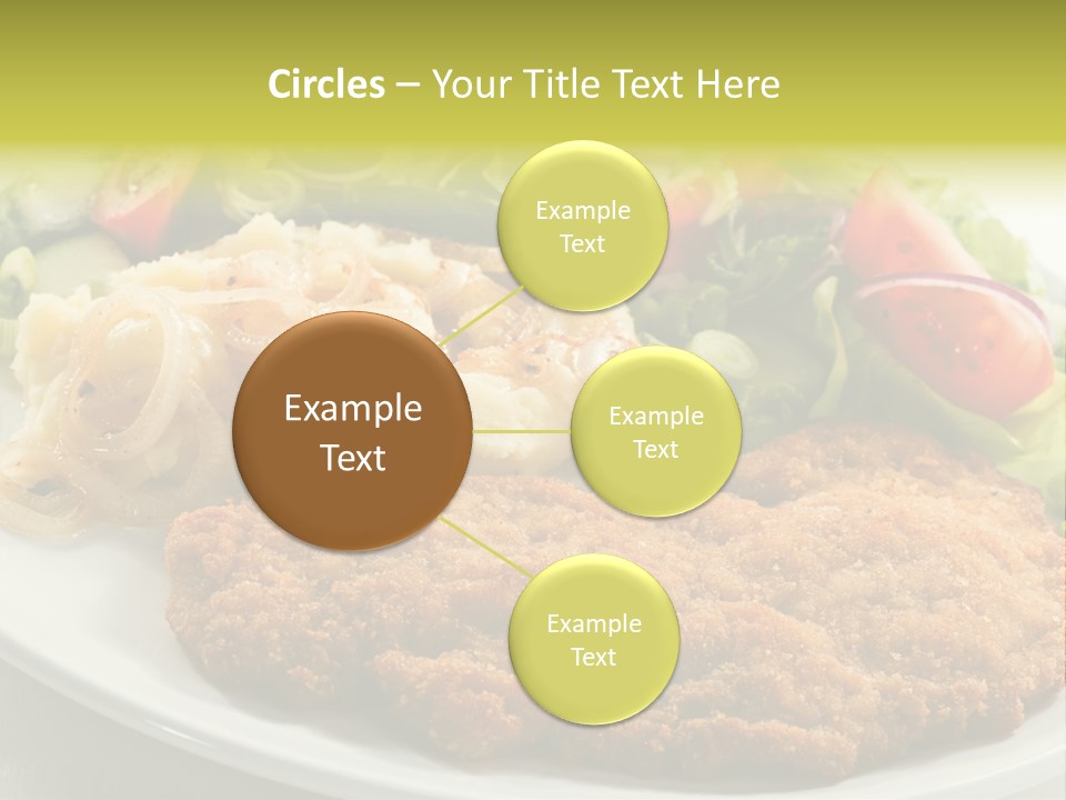 A Plate Of Food With A Salad And Some Meat PowerPoint Template