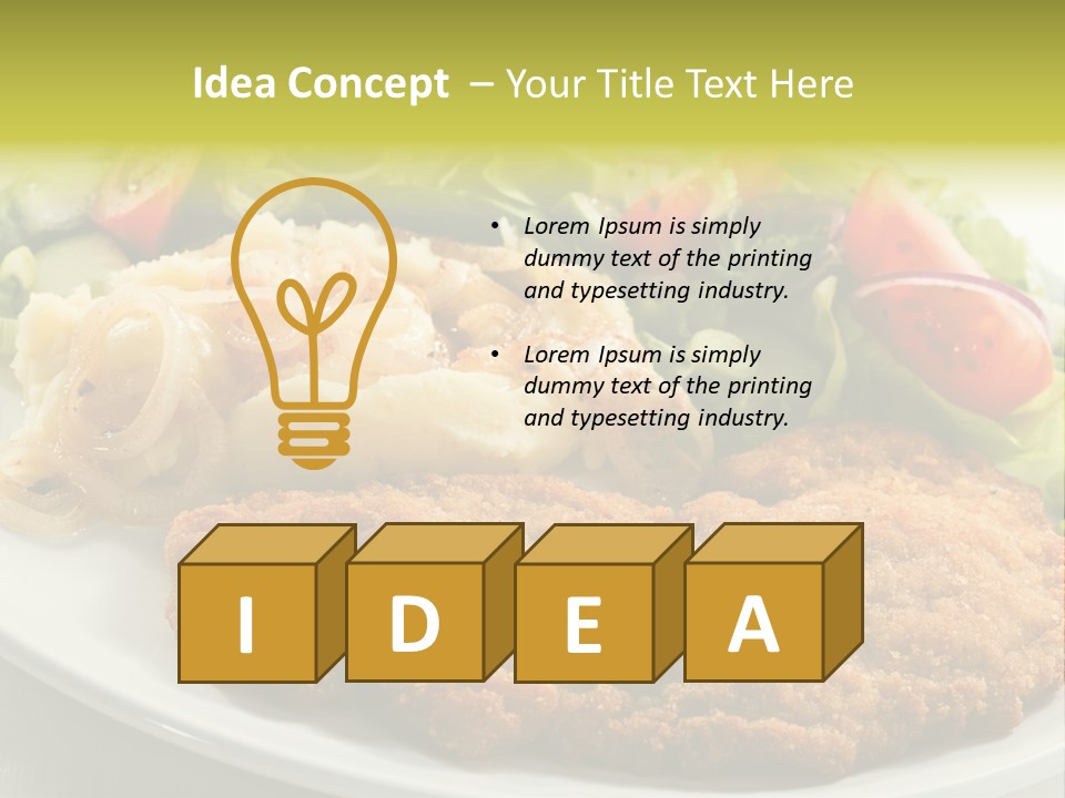 A Plate Of Food With A Salad And Some Meat PowerPoint Template
