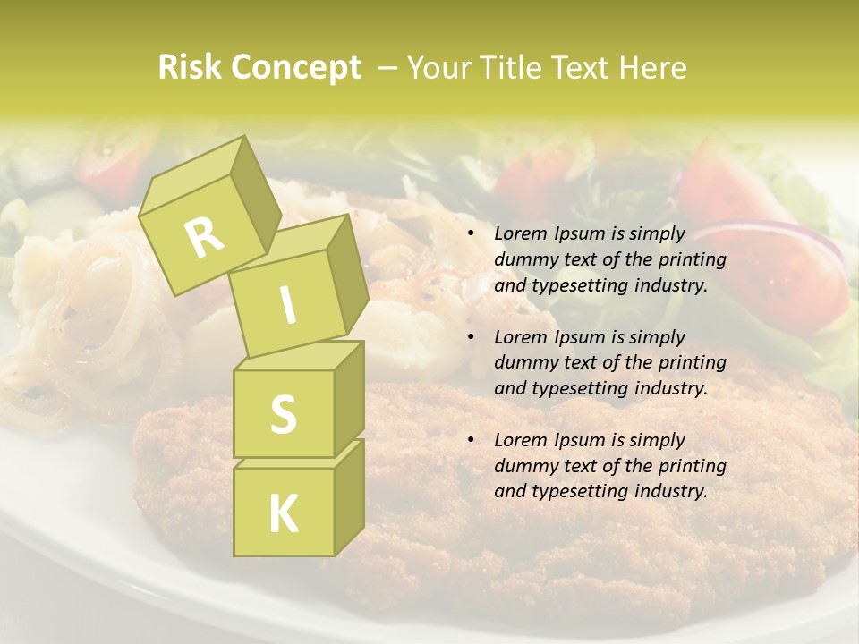 A Plate Of Food With A Salad And Some Meat PowerPoint Template