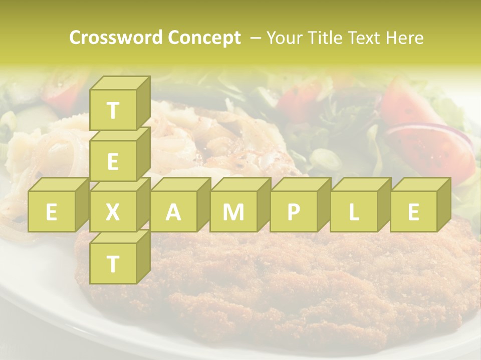 A Plate Of Food With A Salad And Some Meat PowerPoint Template