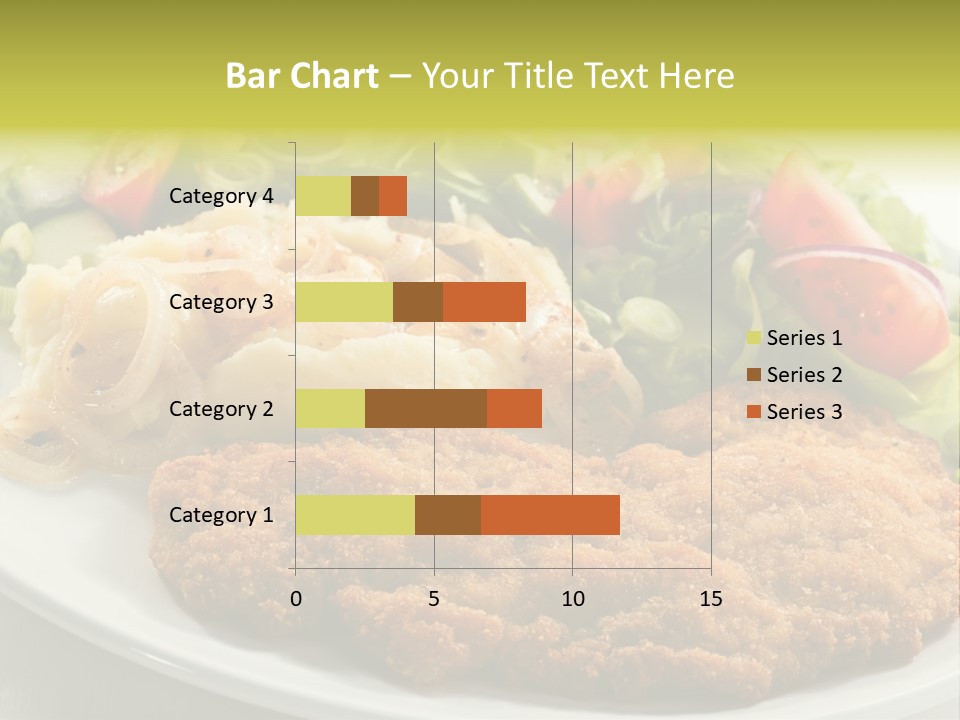 A Plate Of Food With A Salad And Some Meat PowerPoint Template