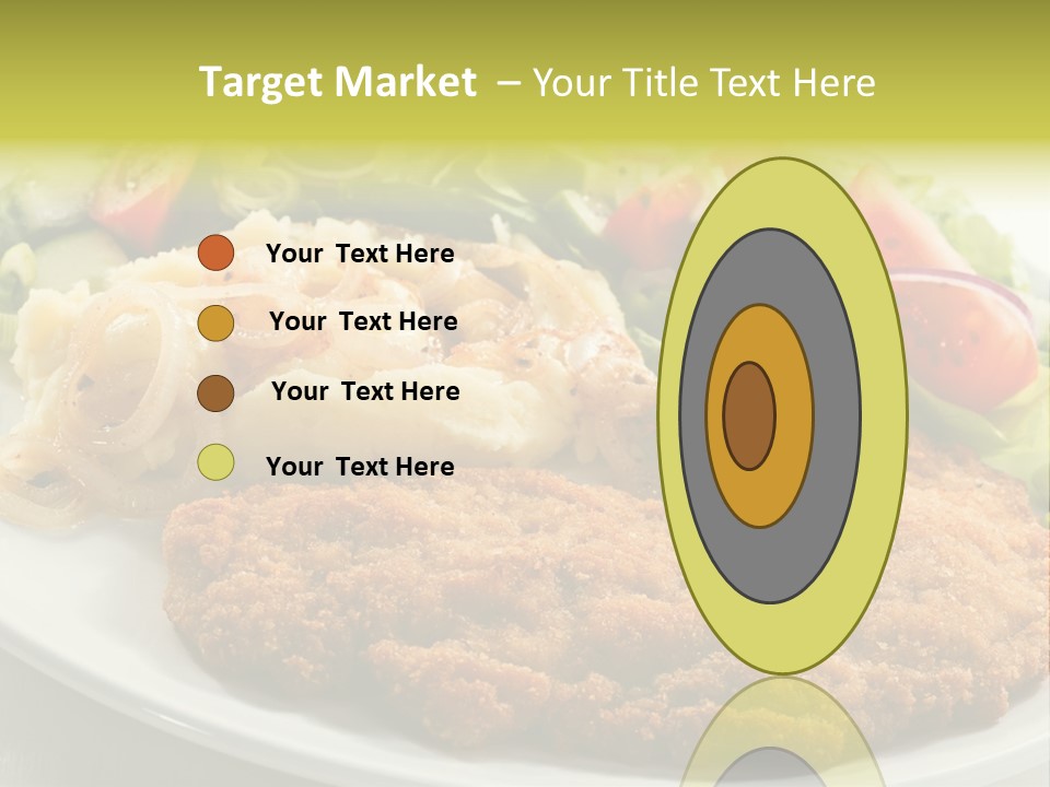 A Plate Of Food With A Salad And Some Meat PowerPoint Template