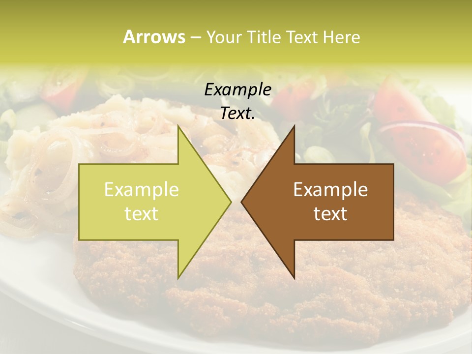 A Plate Of Food With A Salad And Some Meat PowerPoint Template