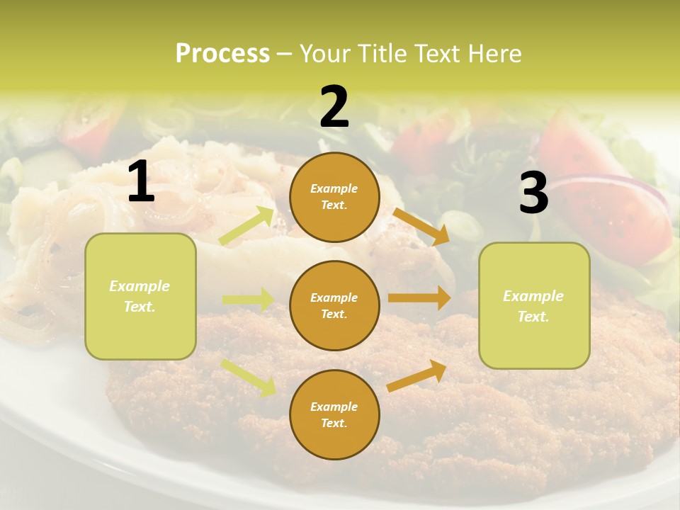 A Plate Of Food With A Salad And Some Meat PowerPoint Template