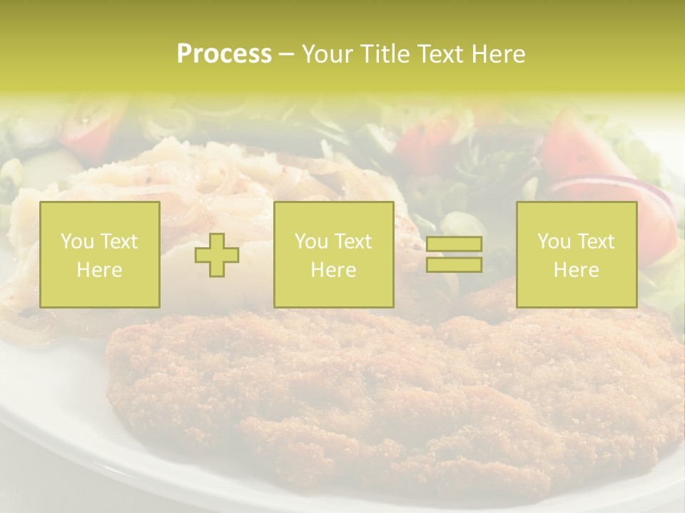 A Plate Of Food With A Salad And Some Meat PowerPoint Template