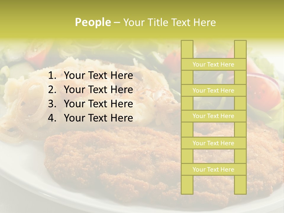 A Plate Of Food With A Salad And Some Meat PowerPoint Template