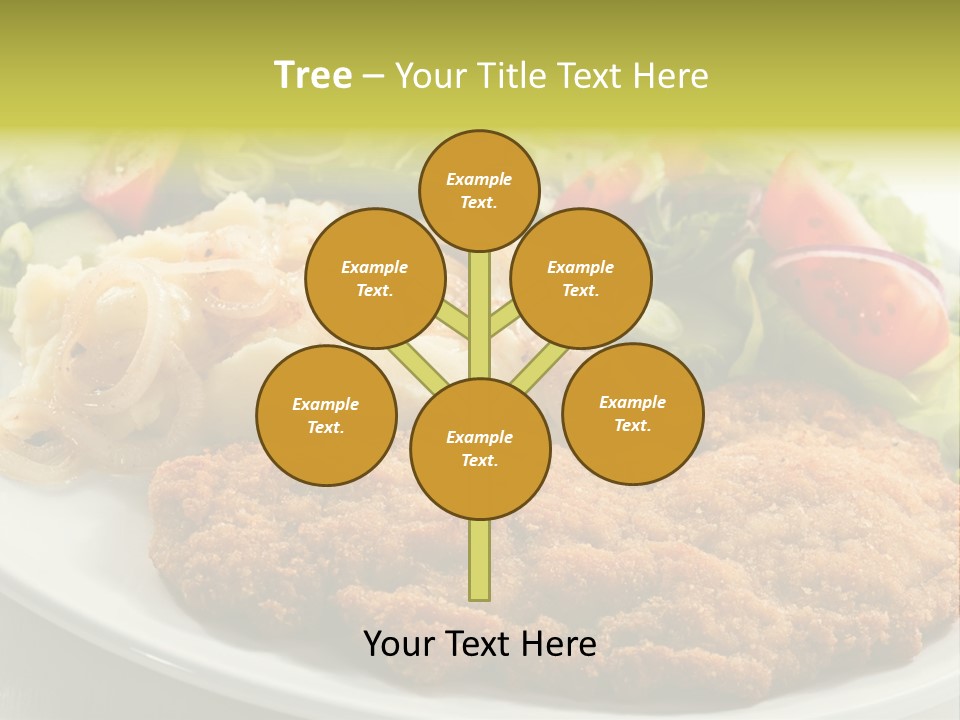 A Plate Of Food With A Salad And Some Meat PowerPoint Template