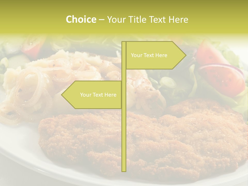 A Plate Of Food With A Salad And Some Meat PowerPoint Template