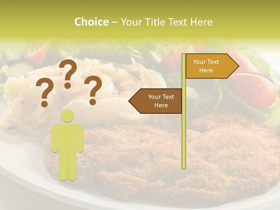 A Plate Of Food With A Salad And Some Meat PowerPoint Template