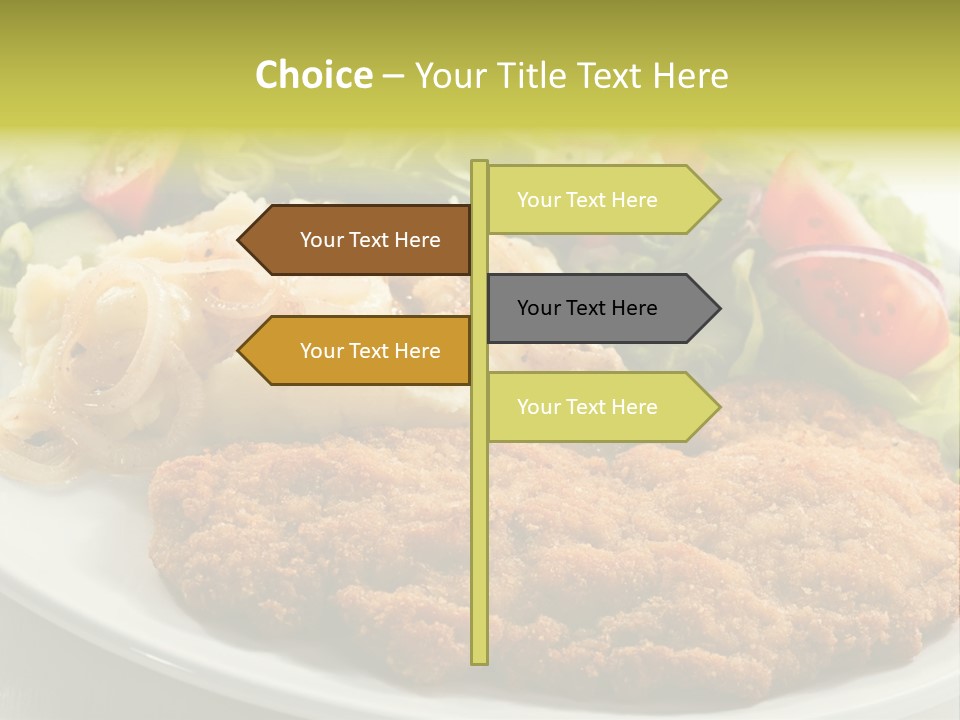 A Plate Of Food With A Salad And Some Meat PowerPoint Template