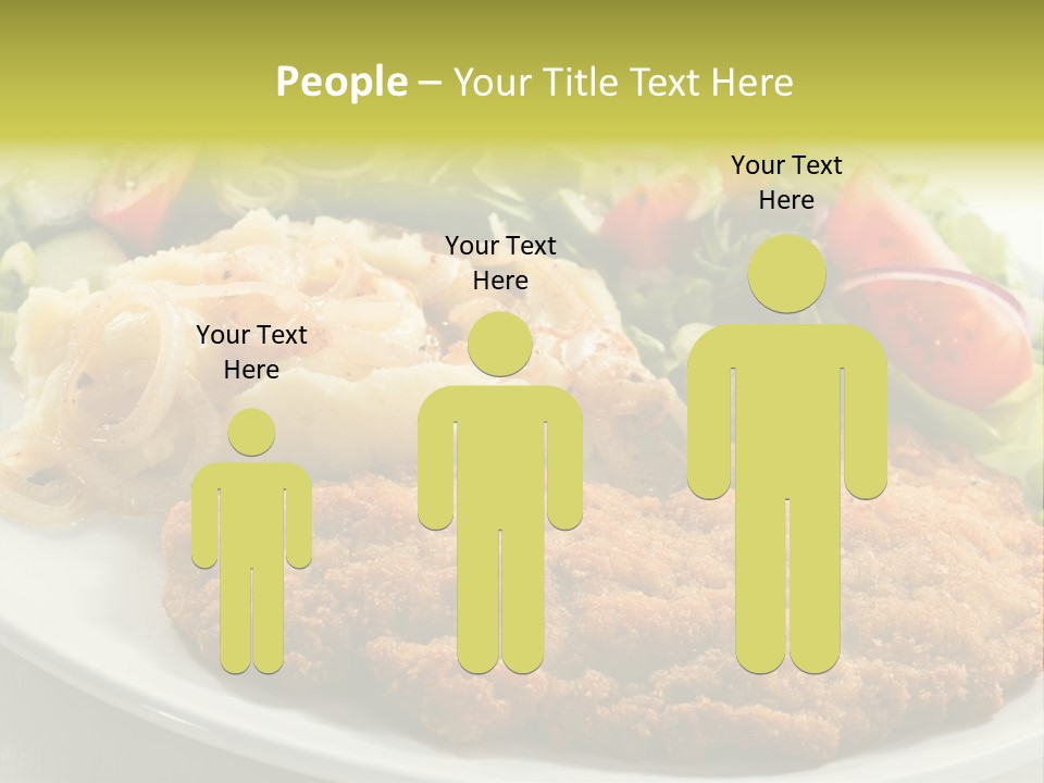A Plate Of Food With A Salad And Some Meat PowerPoint Template
