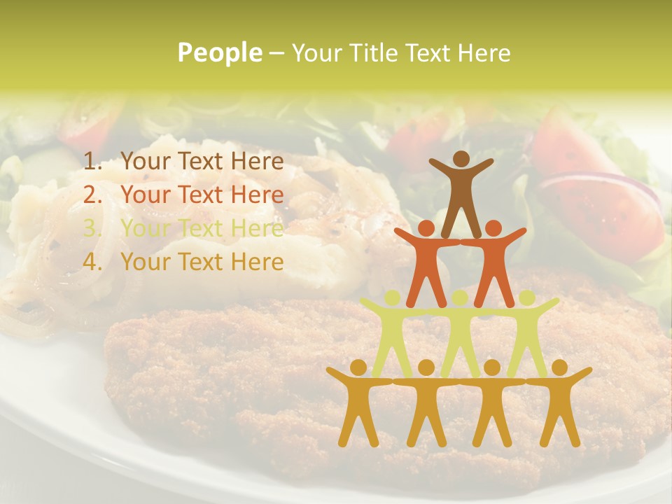 A Plate Of Food With A Salad And Some Meat PowerPoint Template