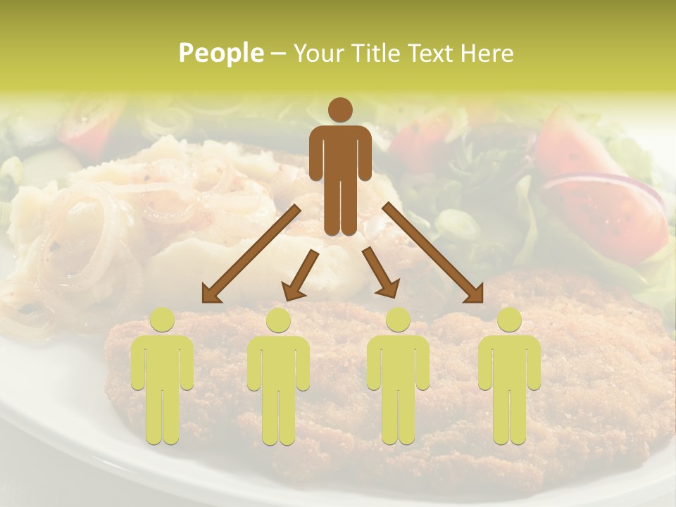 A Plate Of Food With A Salad And Some Meat PowerPoint Template