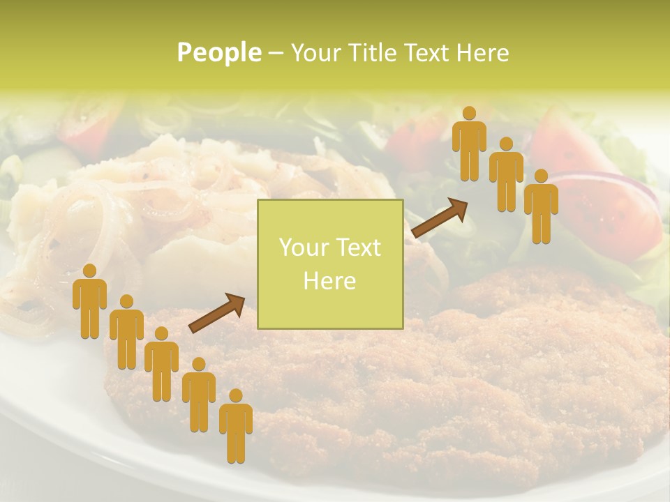 A Plate Of Food With A Salad And Some Meat PowerPoint Template