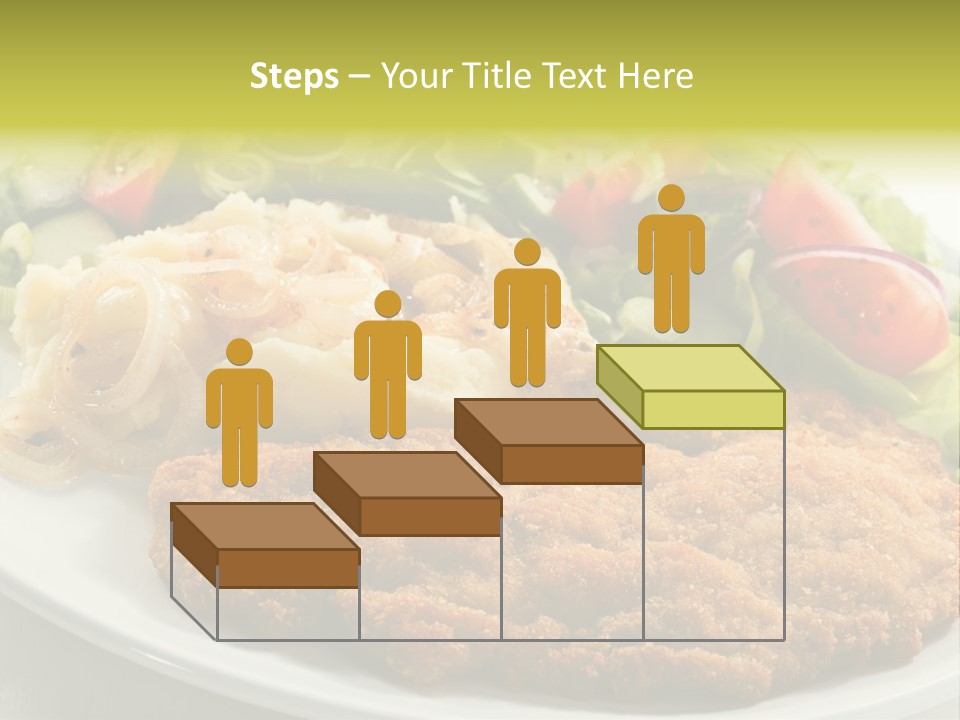 A Plate Of Food With A Salad And Some Meat PowerPoint Template