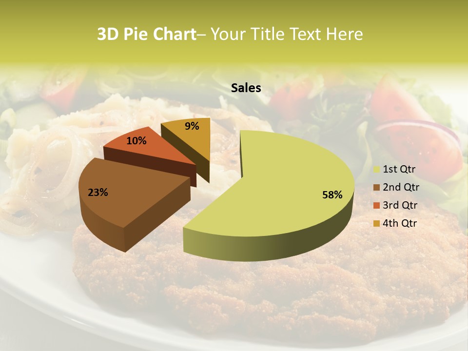 A Plate Of Food With A Salad And Some Meat PowerPoint Template