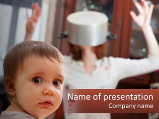 A Baby With A White Hat On His Head PowerPoint Template