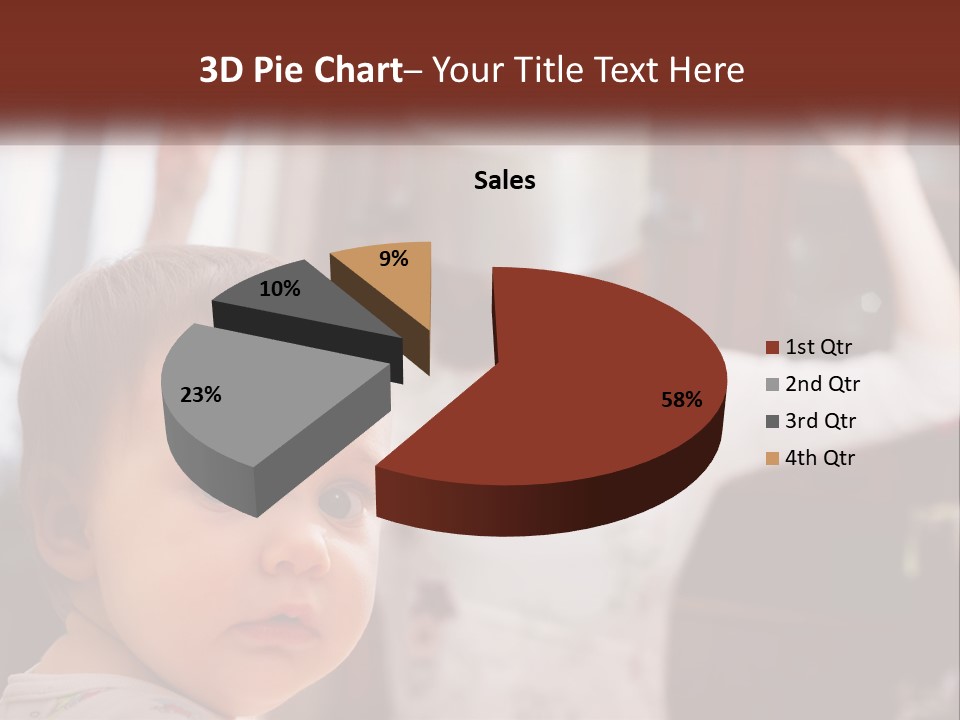A Baby With A White Hat On His Head PowerPoint Template