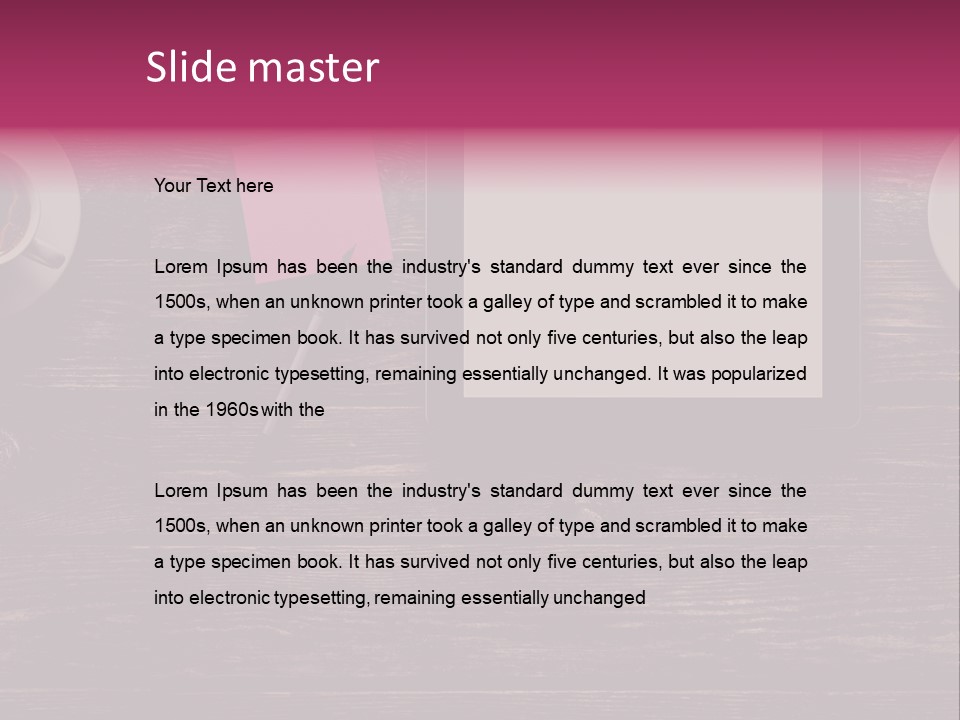 A Tablet Computer Sitting On Top Of A Wooden Table PowerPoint Template