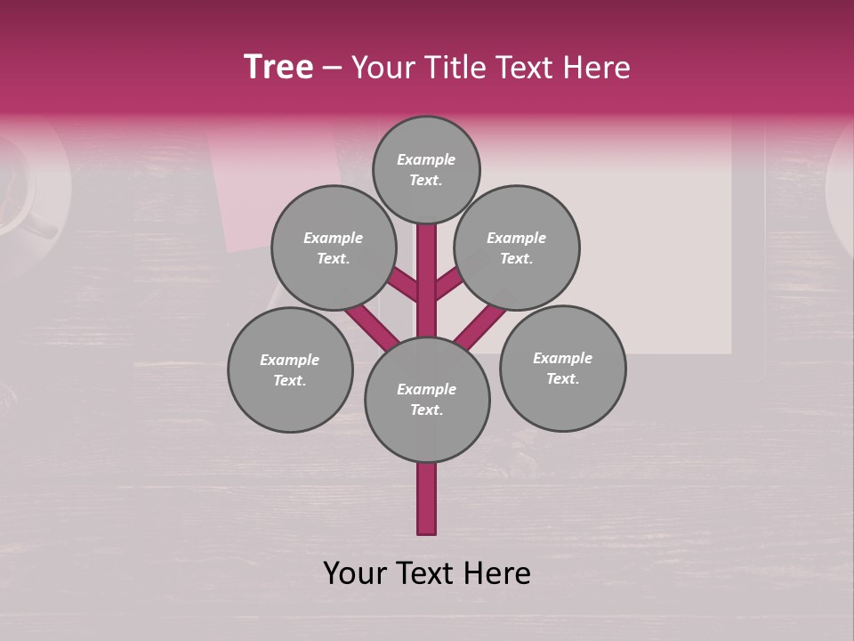 A Tablet Computer Sitting On Top Of A Wooden Table PowerPoint Template