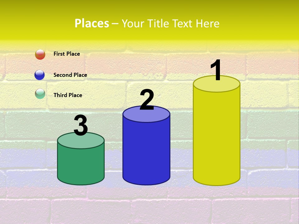 A Rainbow Colored Brick Wall With The Word Name Of Presentation PowerPoint Template