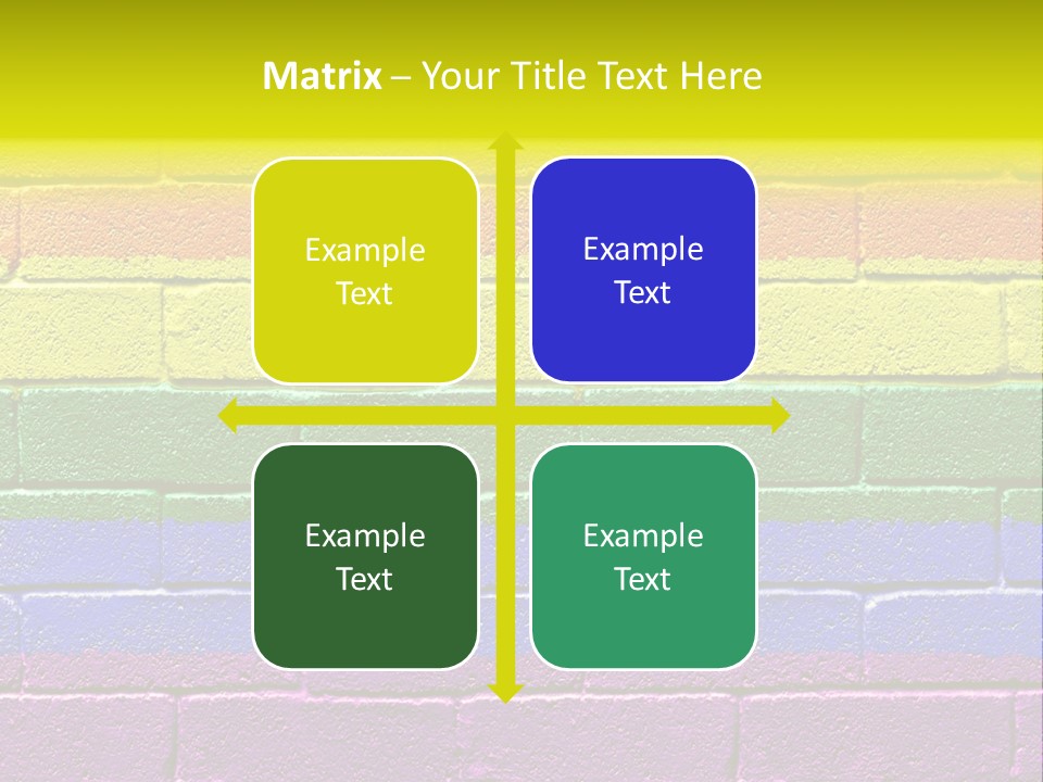 A Rainbow Colored Brick Wall With The Word Name Of Presentation PowerPoint Template