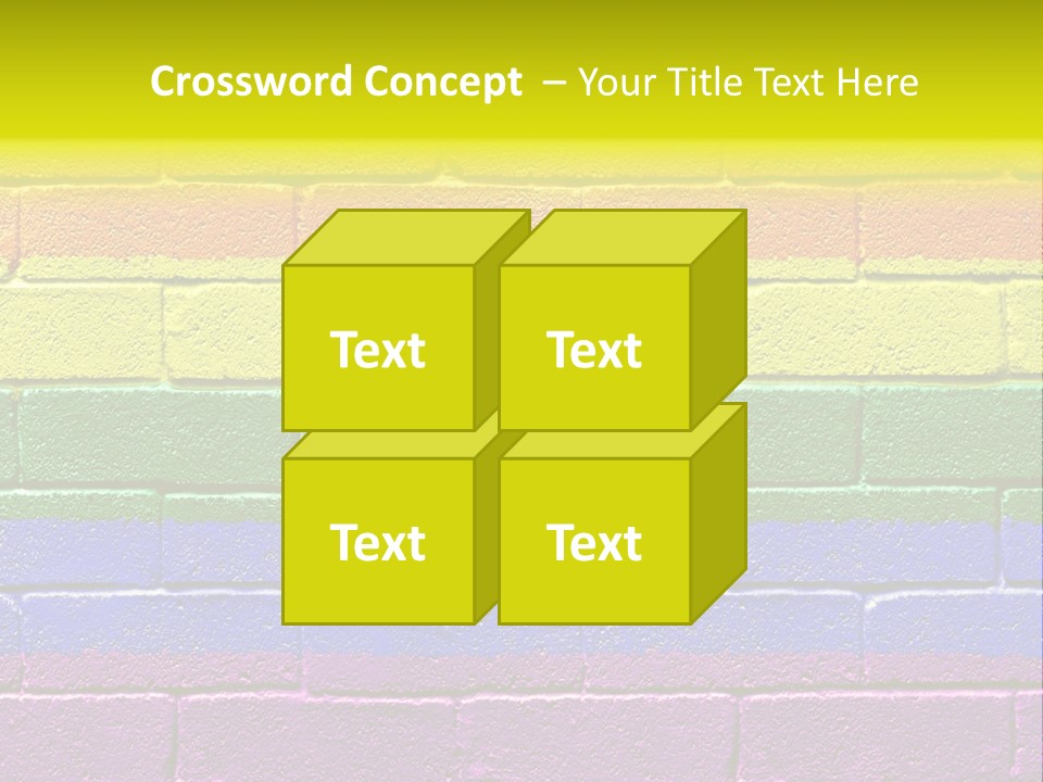 A Rainbow Colored Brick Wall With The Word Name Of Presentation PowerPoint Template