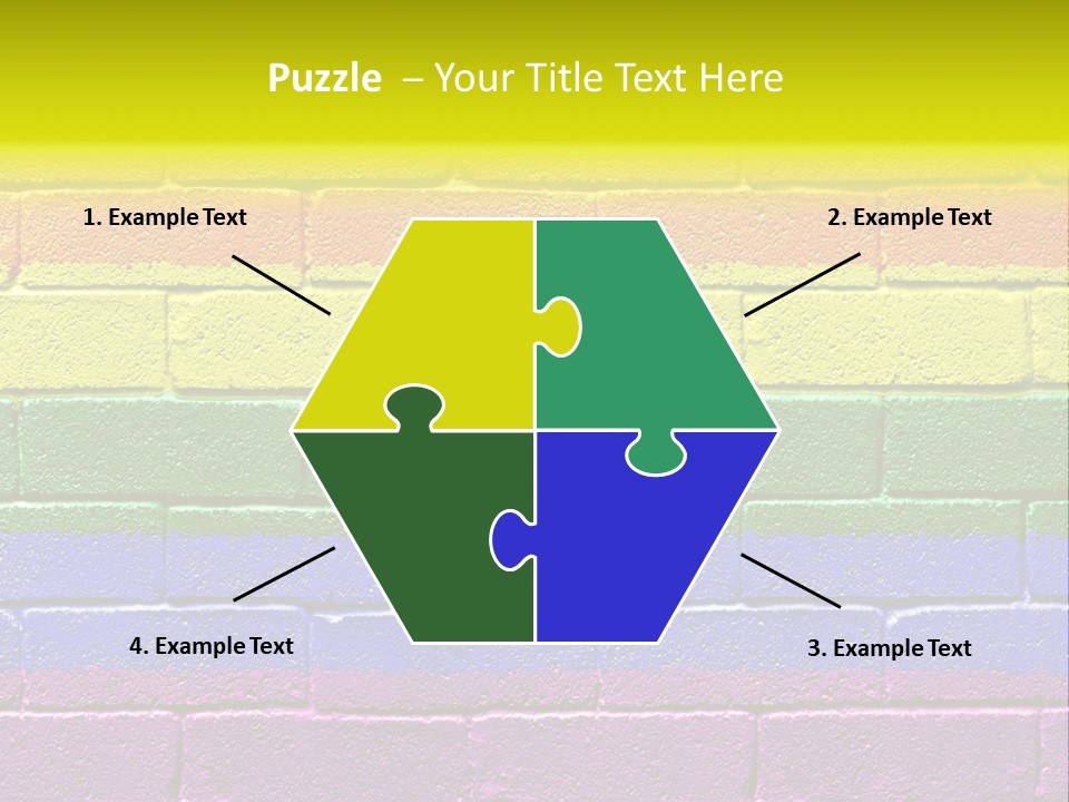 A Rainbow Colored Brick Wall With The Word Name Of Presentation PowerPoint Template