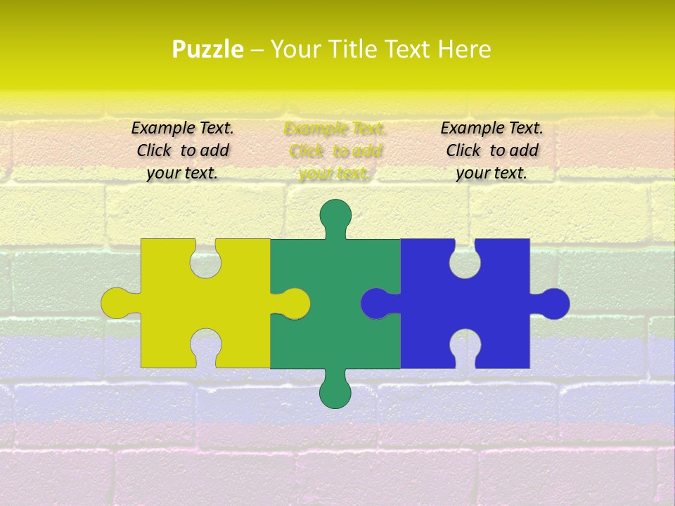 A Rainbow Colored Brick Wall With The Word Name Of Presentation PowerPoint Template