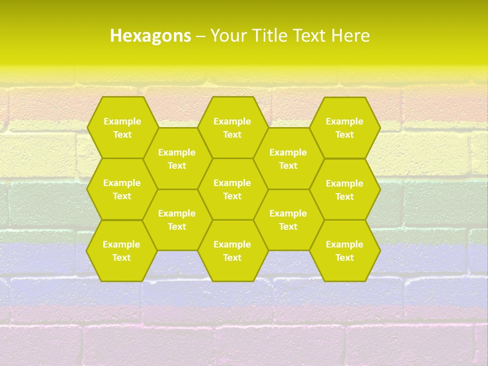 A Rainbow Colored Brick Wall With The Word Name Of Presentation PowerPoint Template