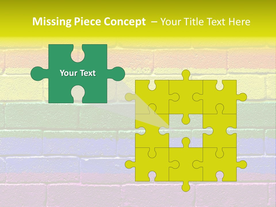 A Rainbow Colored Brick Wall With The Word Name Of Presentation PowerPoint Template