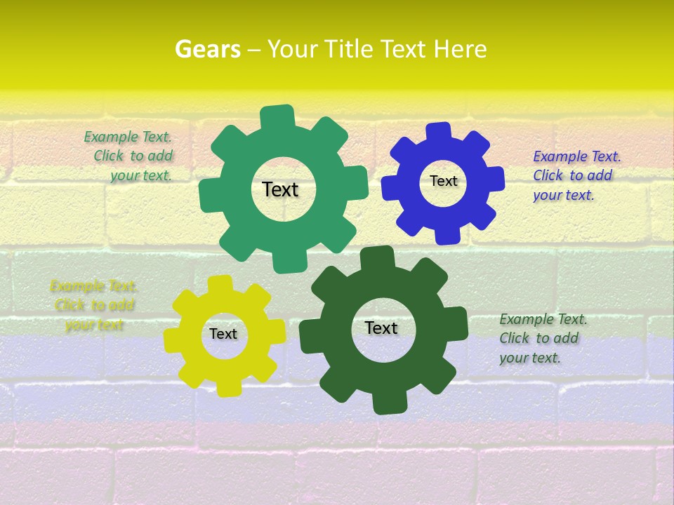 A Rainbow Colored Brick Wall With The Word Name Of Presentation PowerPoint Template