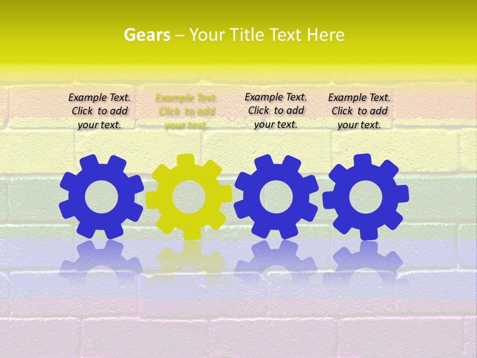 A Rainbow Colored Brick Wall With The Word Name Of Presentation PowerPoint Template