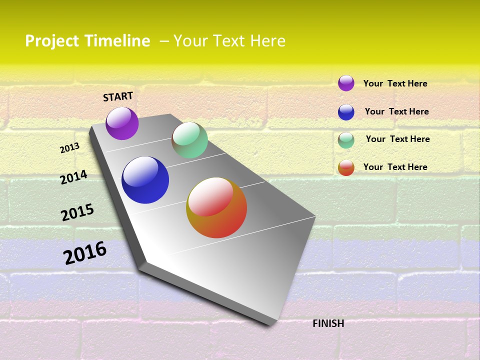 A Rainbow Colored Brick Wall With The Word Name Of Presentation PowerPoint Template
