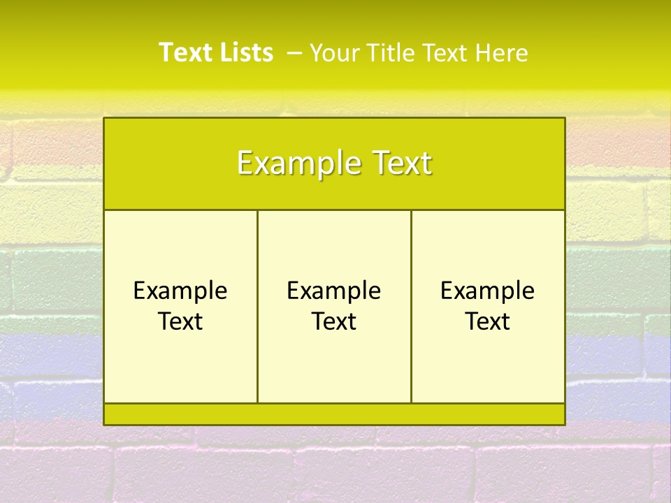 A Rainbow Colored Brick Wall With The Word Name Of Presentation PowerPoint Template