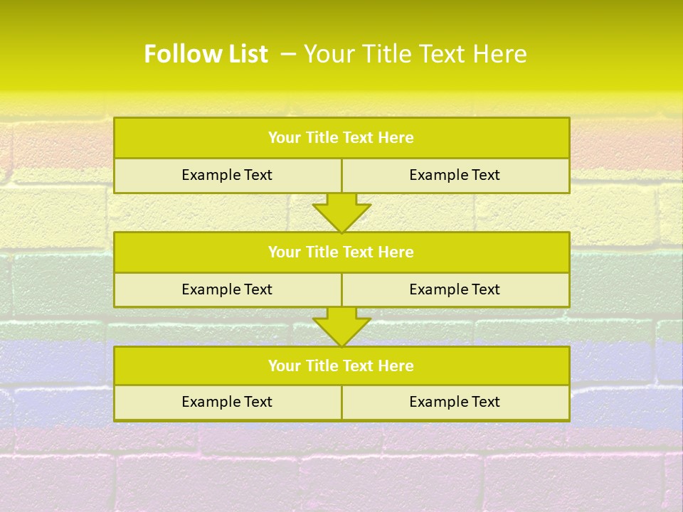 A Rainbow Colored Brick Wall With The Word Name Of Presentation PowerPoint Template