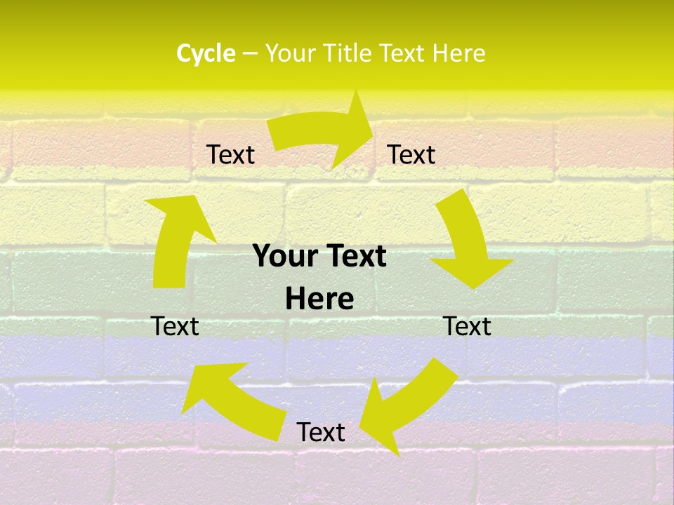 A Rainbow Colored Brick Wall With The Word Name Of Presentation PowerPoint Template