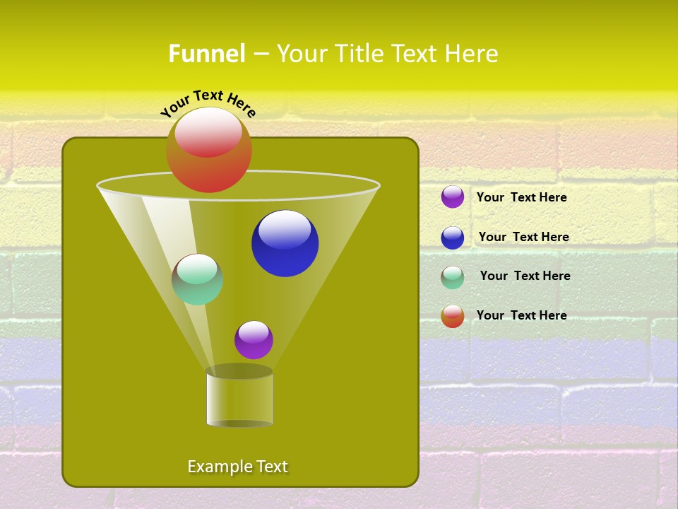 A Rainbow Colored Brick Wall With The Word Name Of Presentation PowerPoint Template