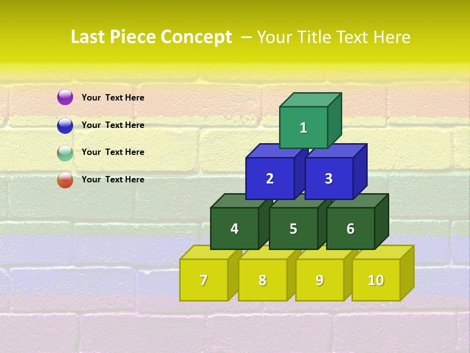 A Rainbow Colored Brick Wall With The Word Name Of Presentation PowerPoint Template